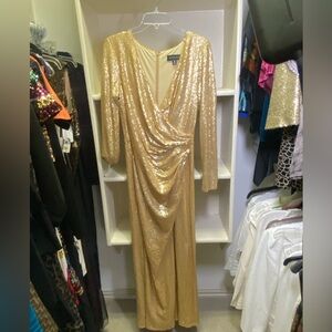 Elegant Gold Sequin Dress